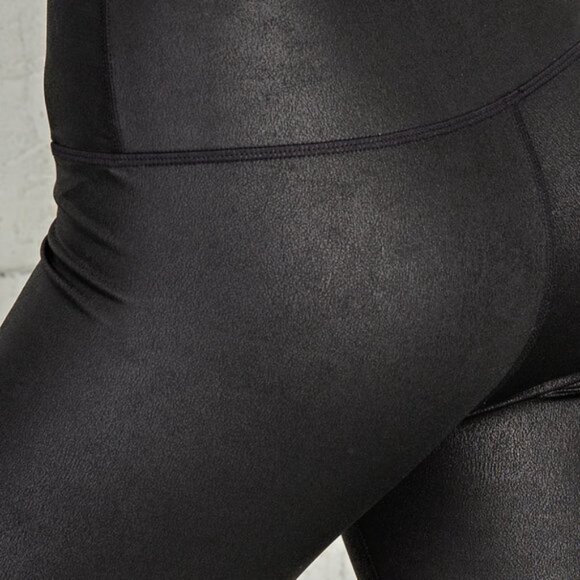 Spanx Compression Leggings, Wide Waisted Faux Leather Yoga Pants for Women - Picture 10 of 11